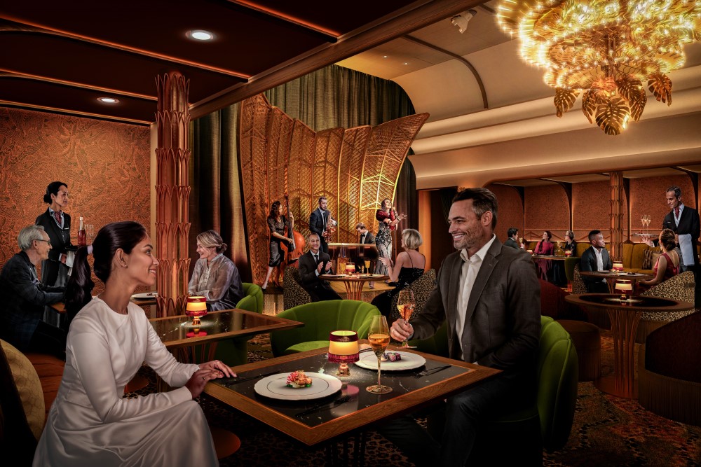 rendering of the hollywoodland supper club on legend of the seas cruise ship