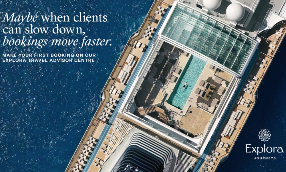 maybe when clients can slow down, bookings move faster trade campaign image from explora journeys