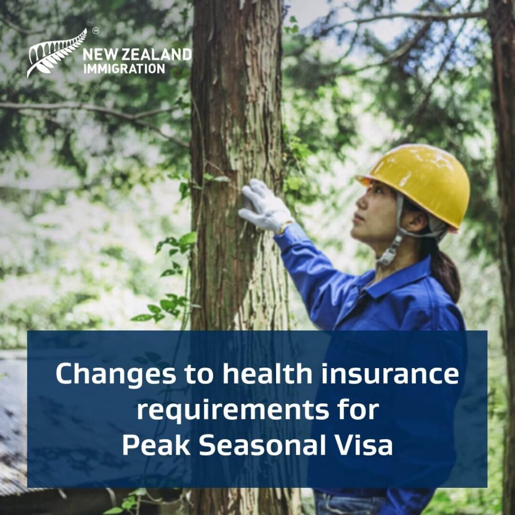 health insurance rules for the Peak Seasonal Visa